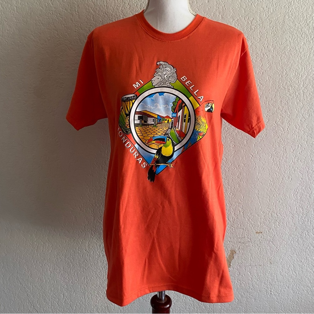 Vibrant Orange Honduras Graphic Tee